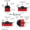 Drill Brush Power Scrubber By Useful Products 7 in W 5 in L Brush, Red R-S-5542O-QC-DB - alternate 5